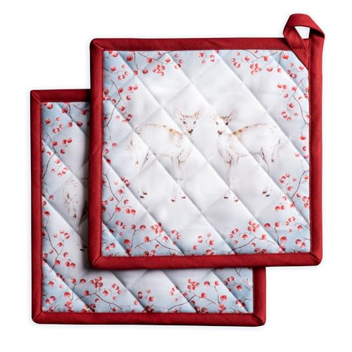 Pot Holders 100% Cotton Potholders (113 - Fairy Tale Forest / 8" x 8" (Pot Holder Pack of 2))