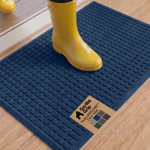 HydroABSORB Door Mat for Indoor Outdoor Use (Blue / 35" X 23")