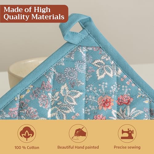 Pot Holders 100% Cotton Potholders (001 - Marquise / 8" x 8" (Pot Holder Pack of 1))