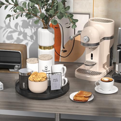 13 Inch Oak Lazy Susan Spice Organizer (Black / 13)