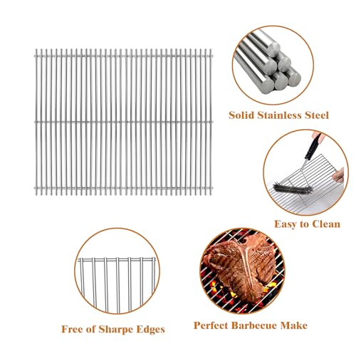 19.5" Stainless Steel Cooking Grates for Weber Genesis 300 Series (19.5"D x 25.5"W)