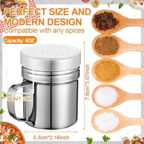 6 Pcs Stainless Steel Salt and Pepper Shakers (6oz)