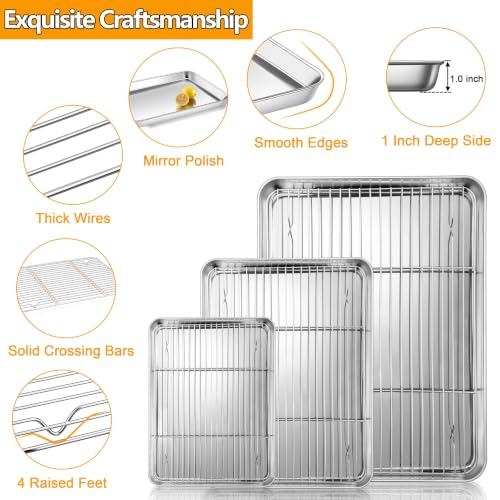 Baking Sheet with Wire Rack Set (16+12+9)