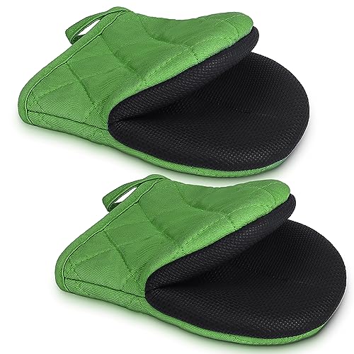 1 Pair Short Oven Mitts (Green)