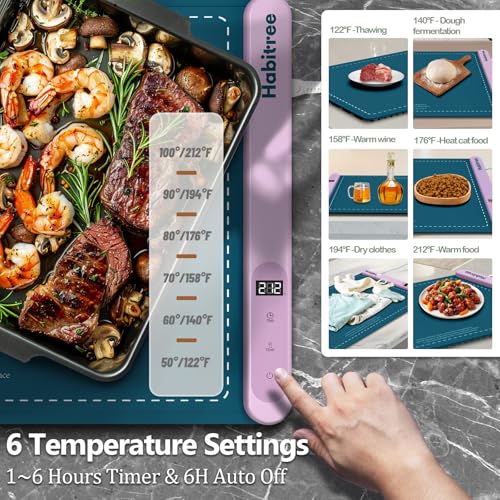 Warming Silicone Mat for Food (Large 1pack / Peacock blue)