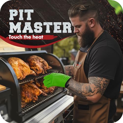 XL Silicone Smoker BBQ Gloves (Evergreen / X-Large)