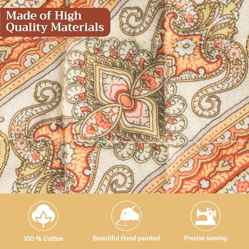Pot Holders 100% Cotton Potholders (023 - Kashmir Paisley / 8" x 8" (Pot Holder Pack of 1))