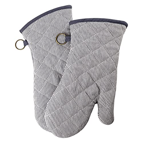 Yarn Dyed Oven Mitts 1 Pair (Gray)