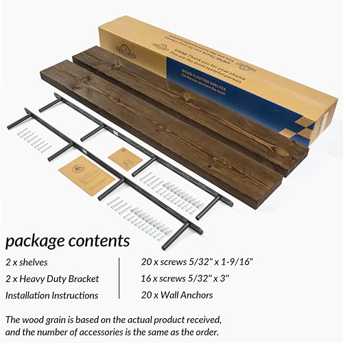 Floating Shelves 60 inch Long 8 "deep Set of 2 (Distressed Black Walnut / 60'' x 8''x 2''(set of 2）)