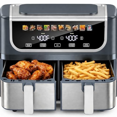 9.5 Qt Dual Basket Air Fryer (Gray-9.5Qt-V1 / 9.5Qt(Dual Style))