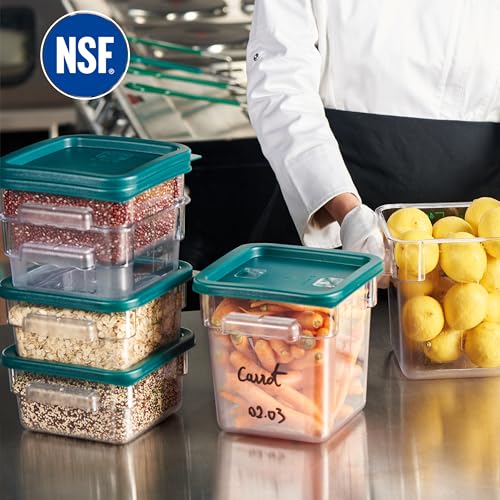 4 Pack Food Storage Containers with Green Lids (2 qt & 4 qt (2-Pack each))