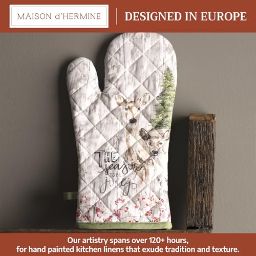 Maison d'Hermine Oven Gloves 100% Cotton Oven Mitt (091 - Mountain Life / 7.5" x 13" (Oven Mitt))