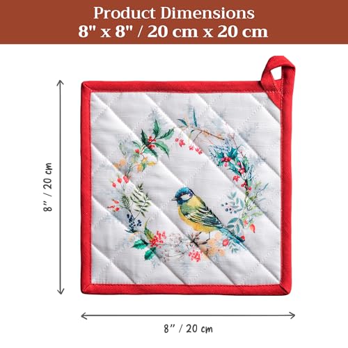 Pot Holders 100% Cotton Potholders (110 - Morzine / 8" x 8" (Pot Holder Pack of 2))