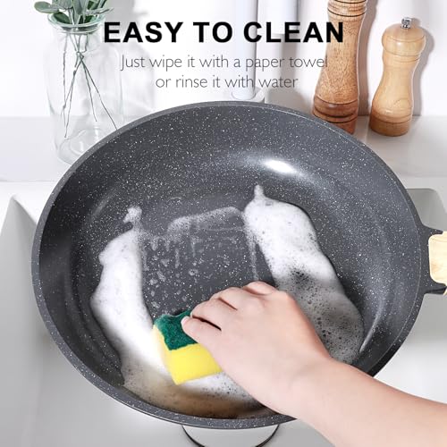 Ceramic Pots and Pans Set Non Stick (Dark Gray / 18 Pieces)