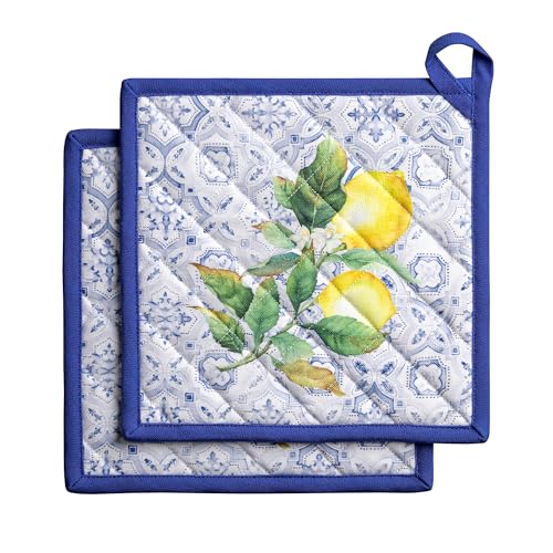 Pot Holders 100% Cotton Potholders (030 - Citrus / 8" x 8" (Pot Holder Pack of 2))