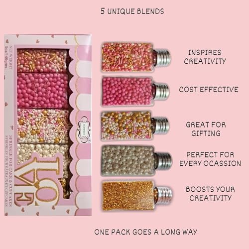 Colorful Sprinkles for Cake & Cupcake Decorating Pearl & Gold White & pink Pearls Sprinkles