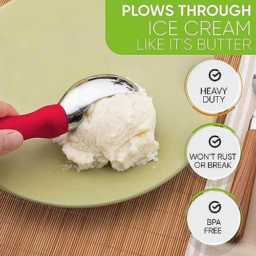 Heavy Duty Metal Ice Cream Scooper for Kitchen (2 Count)