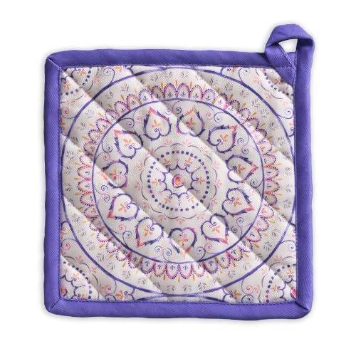 Pot Holders 100% Cotton Potholders (090 - Mandala / 8" x 8" (Pot Holder Pack of 1))
