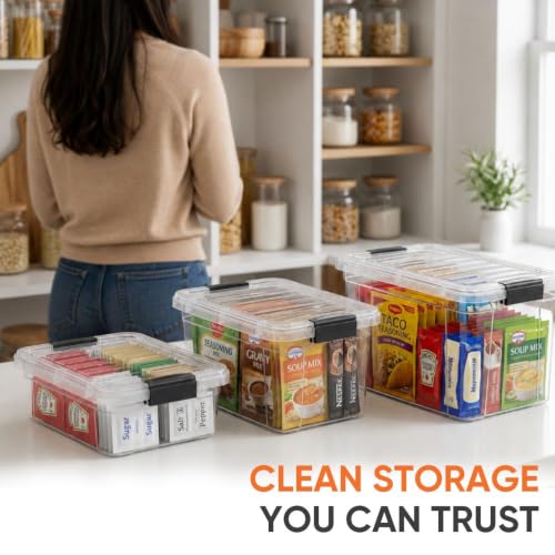 1.85 Quart Clear Plastic Storage Boxes with Lids (1.85 Qt)