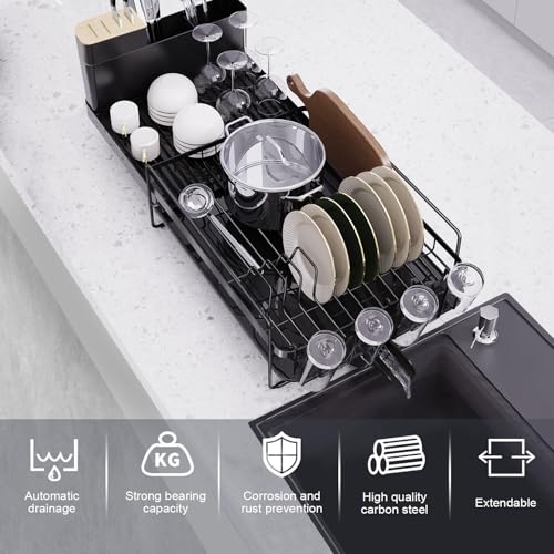 Extendable Dish Drying Rack (20.5"-27.6" L x 12.6" W)