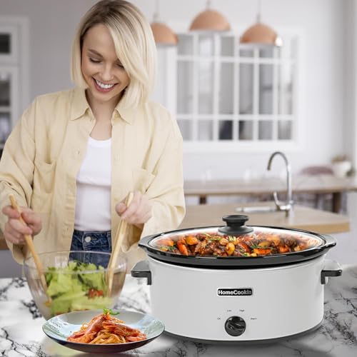 6 Quart Slow Cooker Oval Manual Pot Food Warmer with 3 Cooking Settings