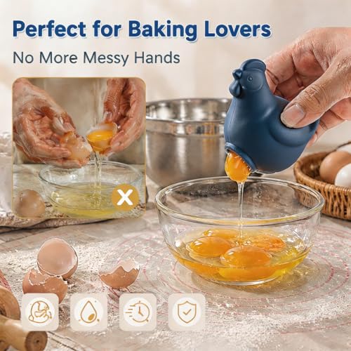 Silicone Hen Shaped Egg Yolk Separator (Blue)