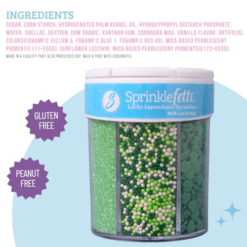 St Patricks Day 6 Cell Sprinkles Jar (Leprechaun)