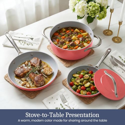 Premium Ceramic Frying Pan (8 inch / Fusion Red)