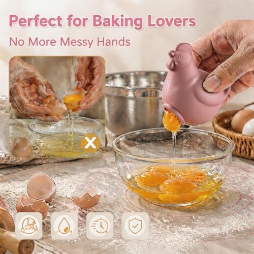 Hen Shaped Silicone Egg Yolk Separator (Pink)