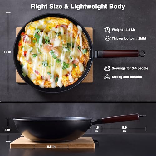 Carbon Steel Wok (Transparent/Black)