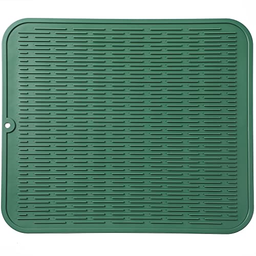 Silicone Dish Drying Mat for Multiple Usage (Green / 24"L x 18"W)