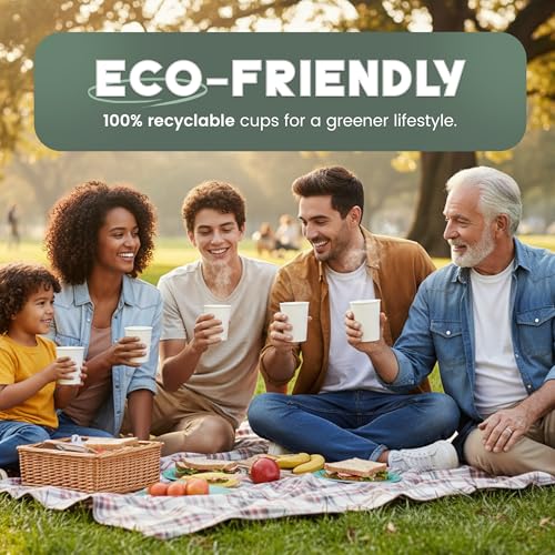 Paper Cups 8 oz 1000 Pack for Coffee & Tea Made in USA (8 Ounces)