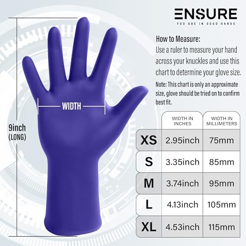 Blue Nitrile Gloves Medical Powder & Latex Free Chemical Resistant (200 Count)