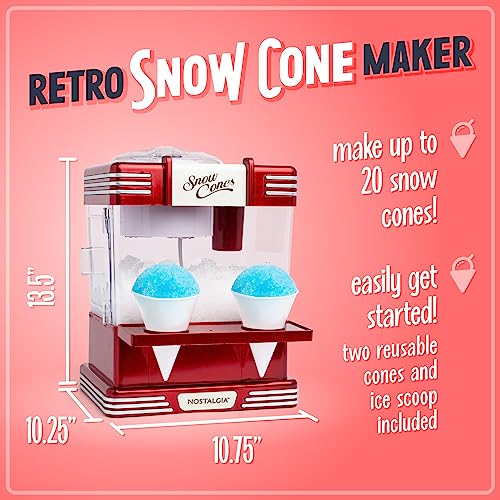 Snow Cone Shaved Ice Machine (Table Top / Metallic Red)
