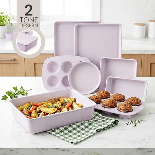 8 Piece Stackable Bakeware Set (Lavender)