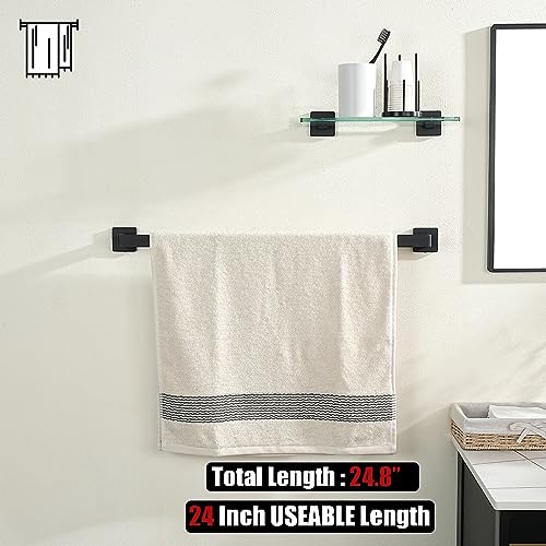 Black Towel Bar (26.41 Inch / Matte Black)