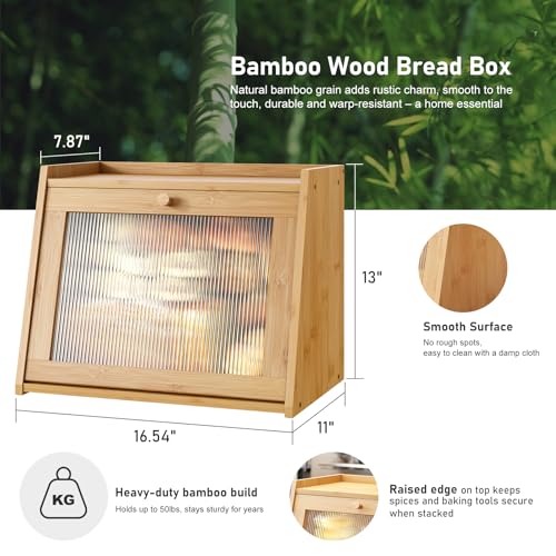 Large Bread Box for Kitchen Counter (Natural / Large-1_Tier)