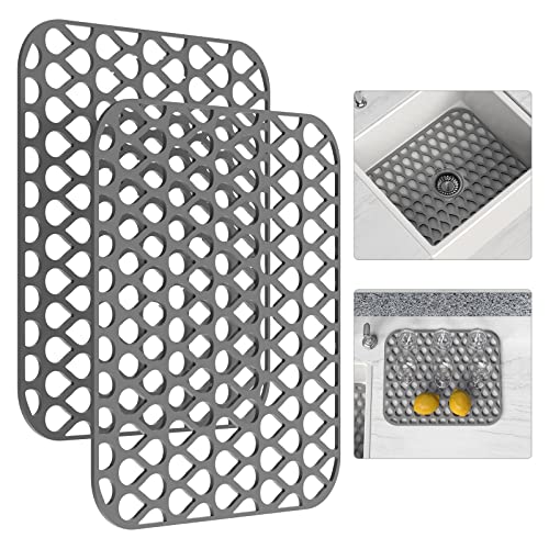 Silicone Sink Mat 2PCS TOOVEM Sink Protectors for Kitchen Sinks