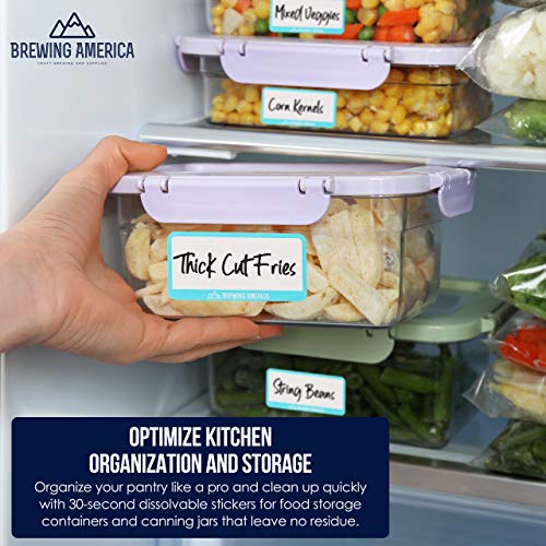 Dissolvable Food Labels for Food Containers (Teal)