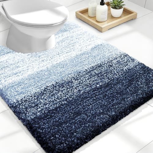 Luxury Toilet Rugs U (24" X 20" Contour Rug / Navy Blue)