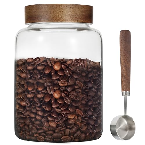 Large Glass Coffee Jars with Spoons 60 oz (1800ml/60oz)