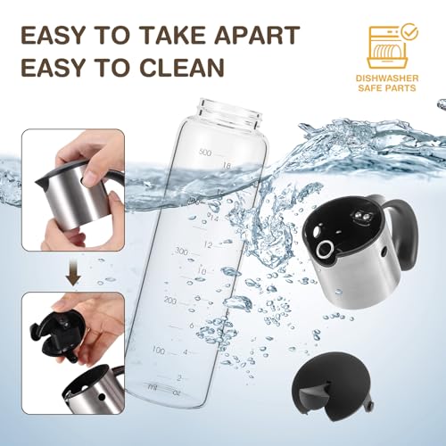 Large Olive Oil Dispenser Set Auto Flip No (clear 10 oz and 18 oz)