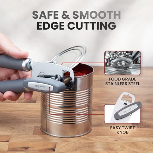 Manual Can Opener Heavy Duty Patented Stainless Steel (Stone / Comfy Grip)