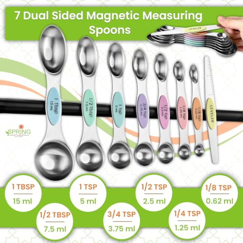Magnetic Measuring Cups & Spoons Set of 15 w (Pastel)