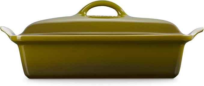 Le Creuset Stoneware Heritage Rectangular Covered Casserole, 4 qt., Olive