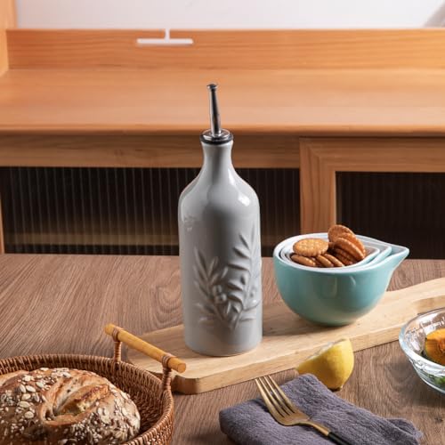 Sweejar Ceramic Oil Dispenser Bottle (Gray / 20 oz, Set of 1)