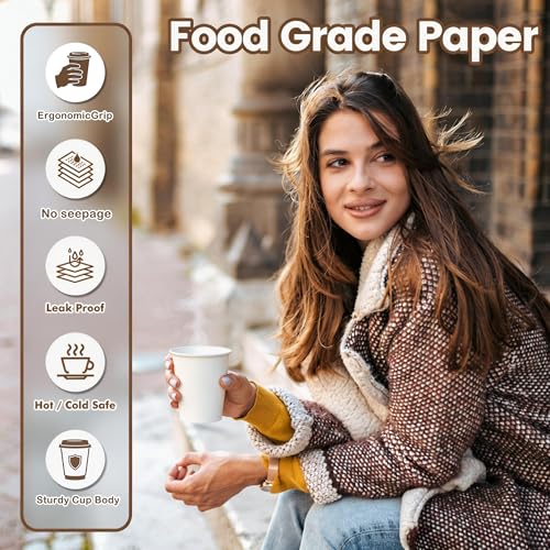 Disposable Paper Coffee Cups 8 oz 300 Count (White - 8 oz)