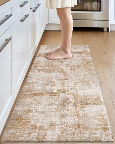 Kitchen Floor Mats Cushioned Anti Fatigue Runner (Light Brown / 86"L x 23"W x 0.4"Th)