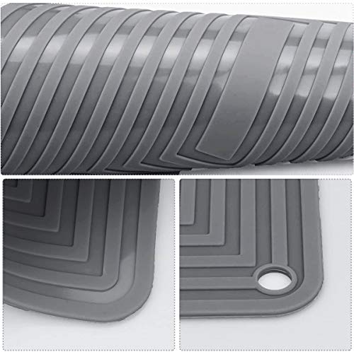 Large Silicone Trivet Mats for Hot Dishes (Dark Gray)