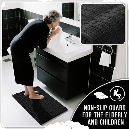Large Bathroom Rugs Non Slip Washable 36x24 Inch